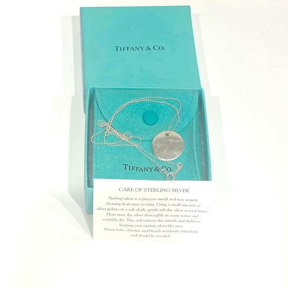 Tiffany & Co. Jewelry - Tiffany&Co. Initial “T “ Disc Pendant Necklace 925